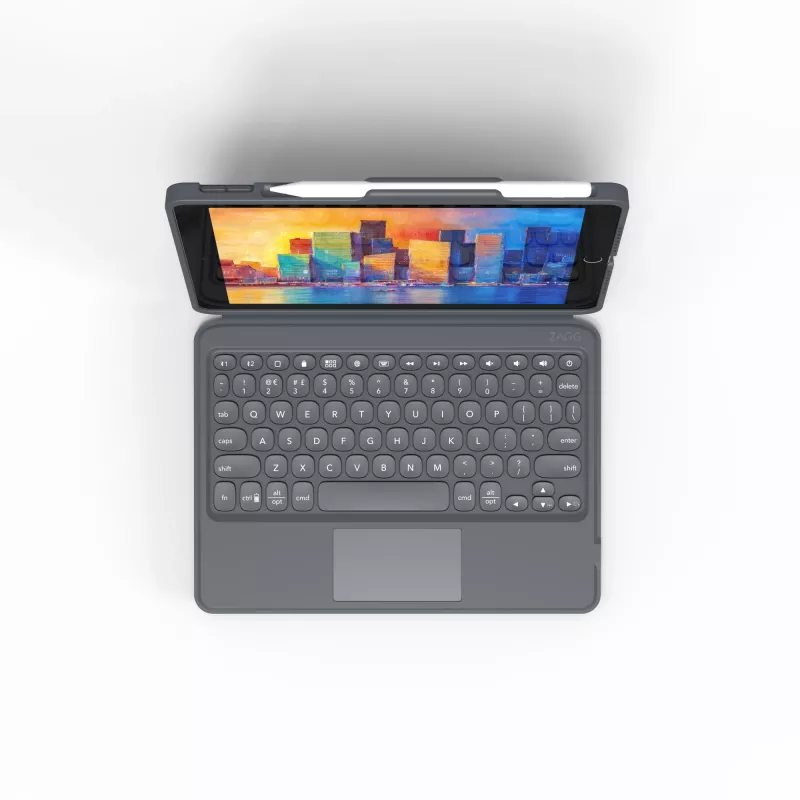 ZAGG klawiatura Pro Keys z Trackpadem-Apple-iPad 10.2-Czarny/Szary-Niemiecki