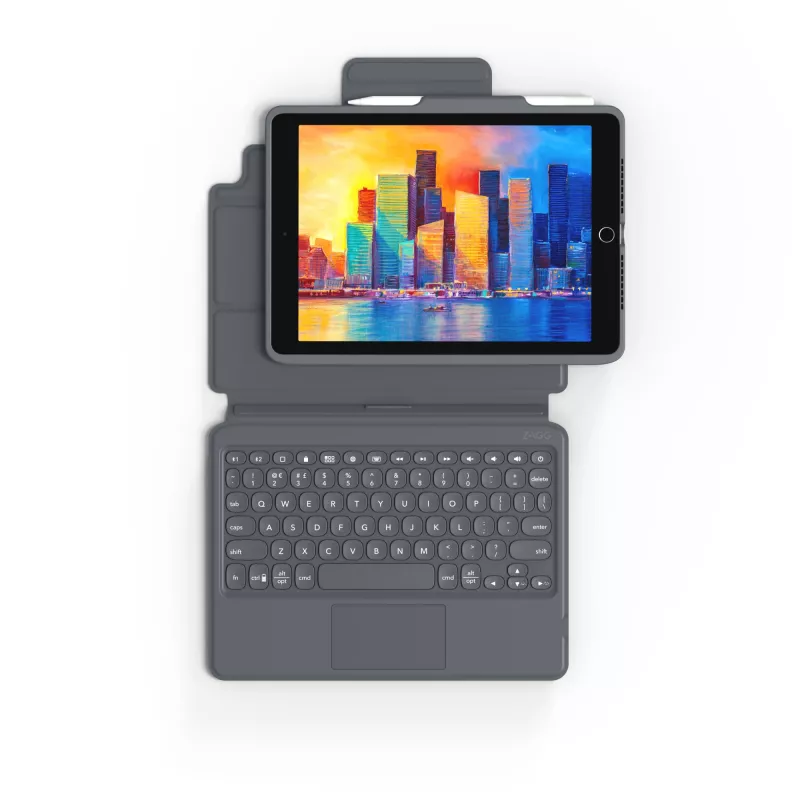 ZAGG klawiatura Pro Keys z Trackpadem-Apple-iPad 10.2-Czarny/Szary-Niemiecki
