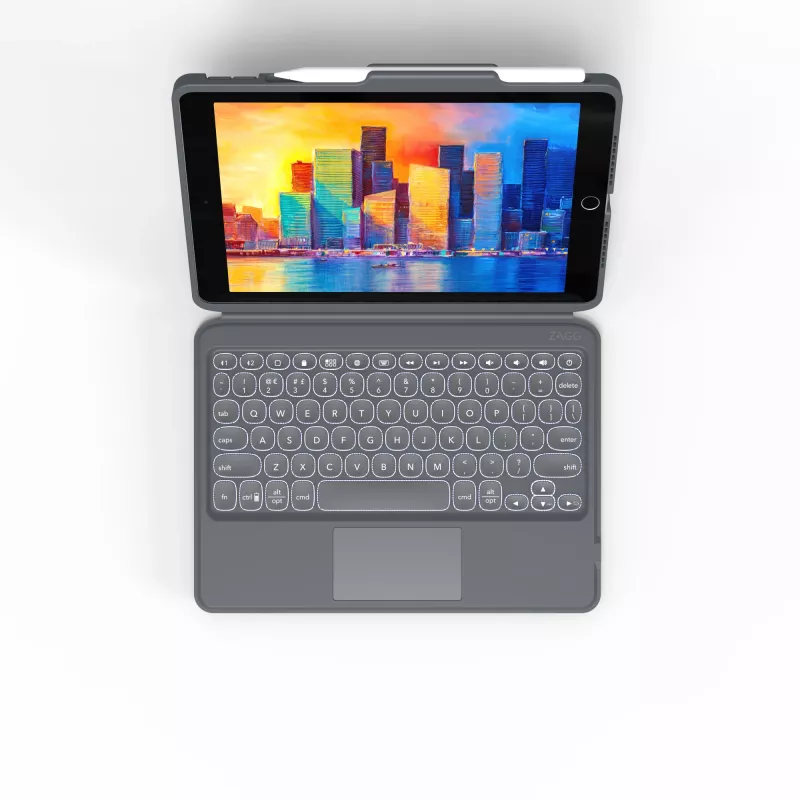 ZAGG klawiatura Pro Keys z Trackpadem-Apple-iPad 10.2-Czarny/Szary-Niemiecki