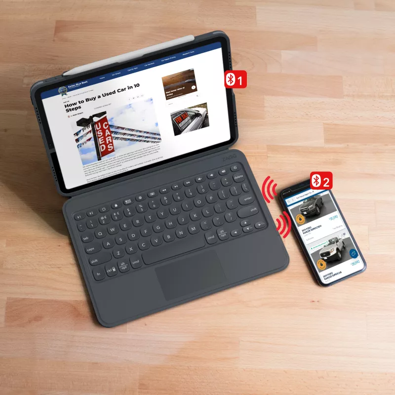 ZAGG klawiatura Pro Keys z Trackpadem-Apple-iPad 10.2-Czarny/Szary-Niemiecki