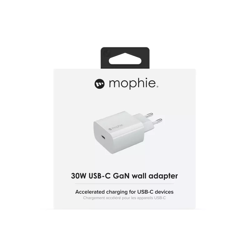 Zasilacz ścienny mophie Accessories USB-C 30W GaN biały EU szybkie ładowanie