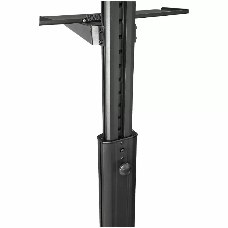 StarTech.com Wózek do mobilnego stanowiska pracy z uchwytem na monitor, uchwytem na CPU/PC, tacką na klawiaturę – Ergonomiczny biurkowy wózek komputerowy z regulacją wysokości – Mobilne stanowisko stojące na kółkach
