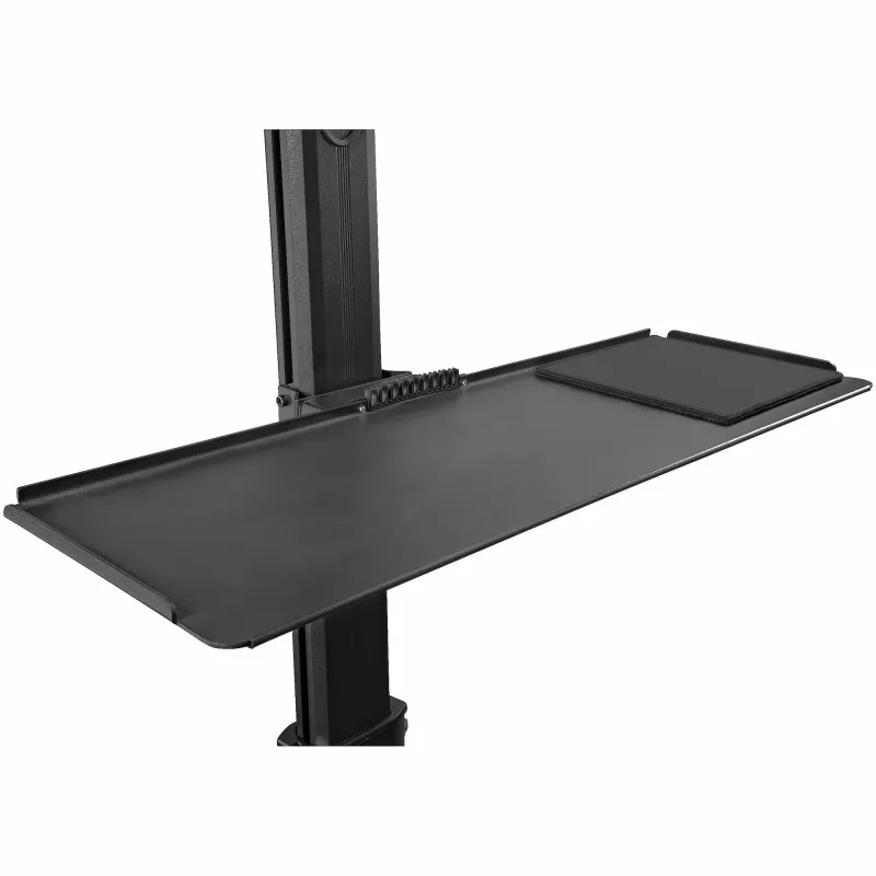 StarTech.com Wózek do mobilnego stanowiska pracy z uchwytem na monitor, uchwytem na CPU/PC, tacką na klawiaturę – Ergonomiczny biurkowy wózek komputerowy z regulacją wysokości – Mobilne stanowisko stojące na kółkach
