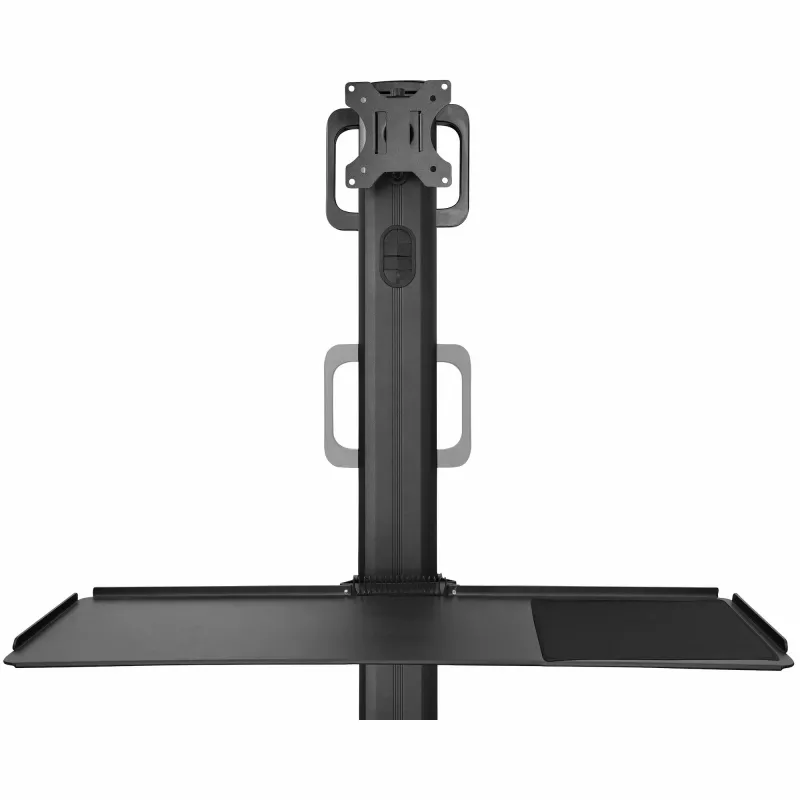 StarTech.com Wózek do mobilnego stanowiska pracy z uchwytem na monitor, uchwytem na CPU/PC, tacką na klawiaturę – Ergonomiczny biurkowy wózek komputerowy z regulacją wysokości – Mobilne stanowisko stojące na kółkach