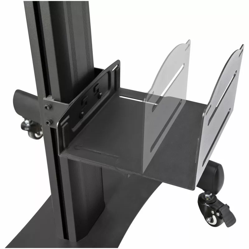 StarTech.com Wózek do mobilnego stanowiska pracy z uchwytem na monitor, uchwytem na CPU/PC, tacką na klawiaturę – Ergonomiczny biurkowy wózek komputerowy z regulacją wysokości – Mobilne stanowisko stojące na kółkach