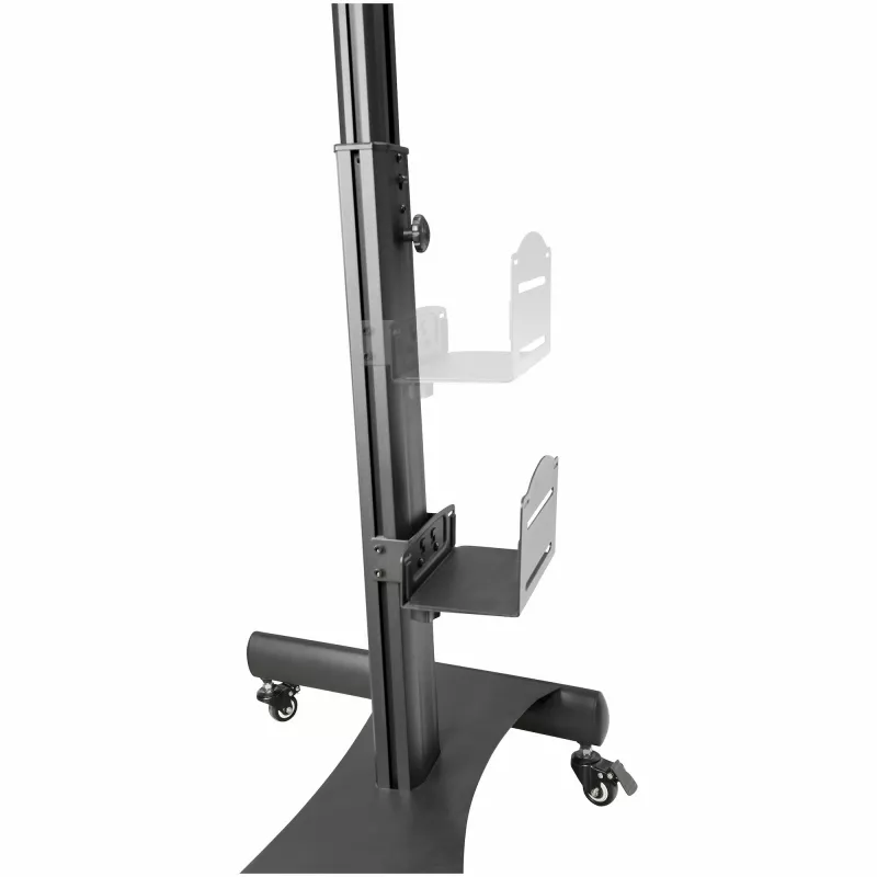 StarTech.com Wózek do mobilnego stanowiska pracy z uchwytem na monitor, uchwytem na CPU/PC, tacką na klawiaturę – Ergonomiczny biurkowy wózek komputerowy z regulacją wysokości – Mobilne stanowisko stojące na kółkach