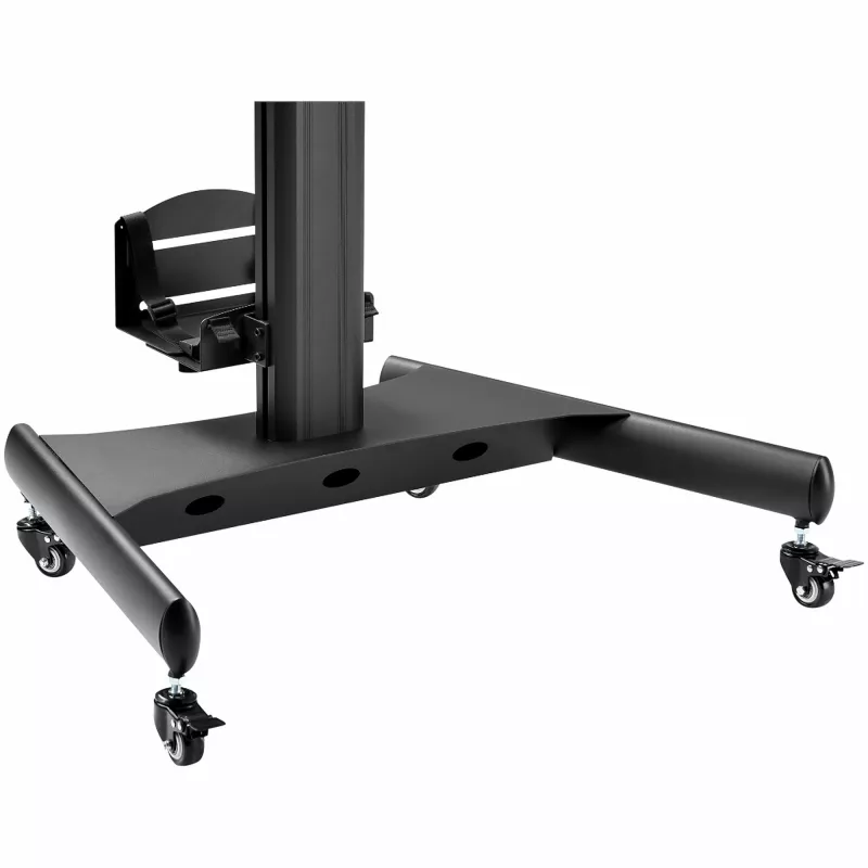 StarTech.com Wózek do mobilnego stanowiska pracy z uchwytem na monitor, uchwytem na CPU/PC, tacką na klawiaturę – Ergonomiczny biurkowy wózek komputerowy z regulacją wysokości – Mobilne stanowisko stojące na kółkach