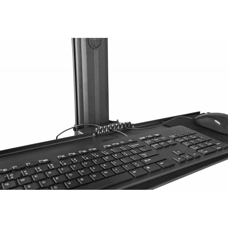 StarTech.com Wózek do mobilnego stanowiska pracy z uchwytem na monitor, uchwytem na CPU/PC, tacką na klawiaturę – Ergonomiczny biurkowy wózek komputerowy z regulacją wysokości – Mobilne stanowisko stojące na kółkach