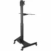 StarTech.com Wózek do mobilnego stanowiska pracy z uchwytem na monitor, uchwytem na CPU/PC, tacką na klawiaturę – Ergonomiczny biurkowy wózek komputerowy z regulacją wysokości – Mobilne stanowisko stojące na kółkach