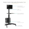StarTech.com Wózek do mobilnego stanowiska pracy z uchwytem na monitor, uchwytem na CPU/PC, tacką na klawiaturę – Ergonomiczny biurkowy wózek komputerowy z regulacją wysokości – Mobilne stanowisko stojące na kółkach