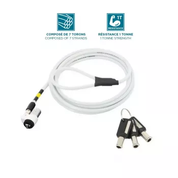 cienki Rotating Security Lock Key Mobilis 001325 T Lock Biały