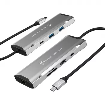 j5create JCD393 4K60 Elite USB-C® 10Gbps Mini Dock, szary kosmiczny