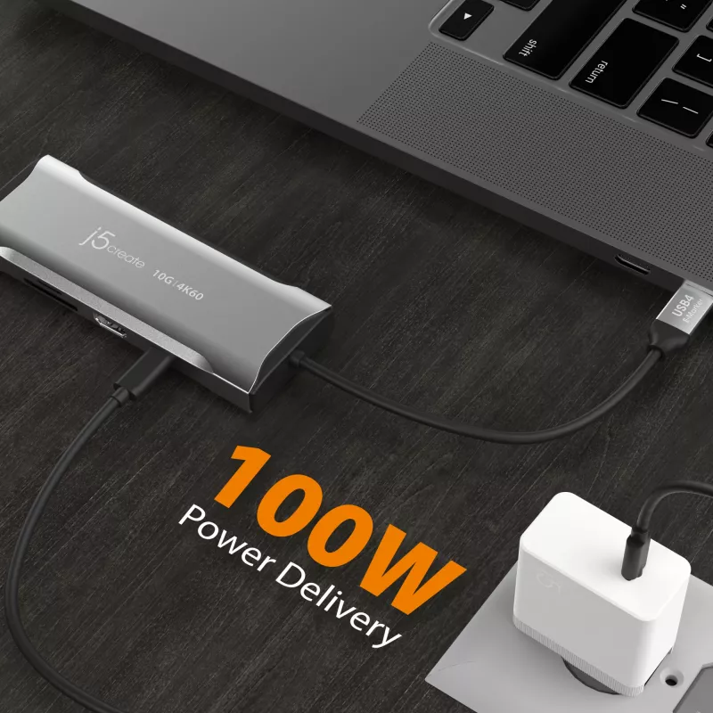 j5create JCD393 4K60 Elite USB-C® 10Gbps Mini Dock, szary kosmiczny