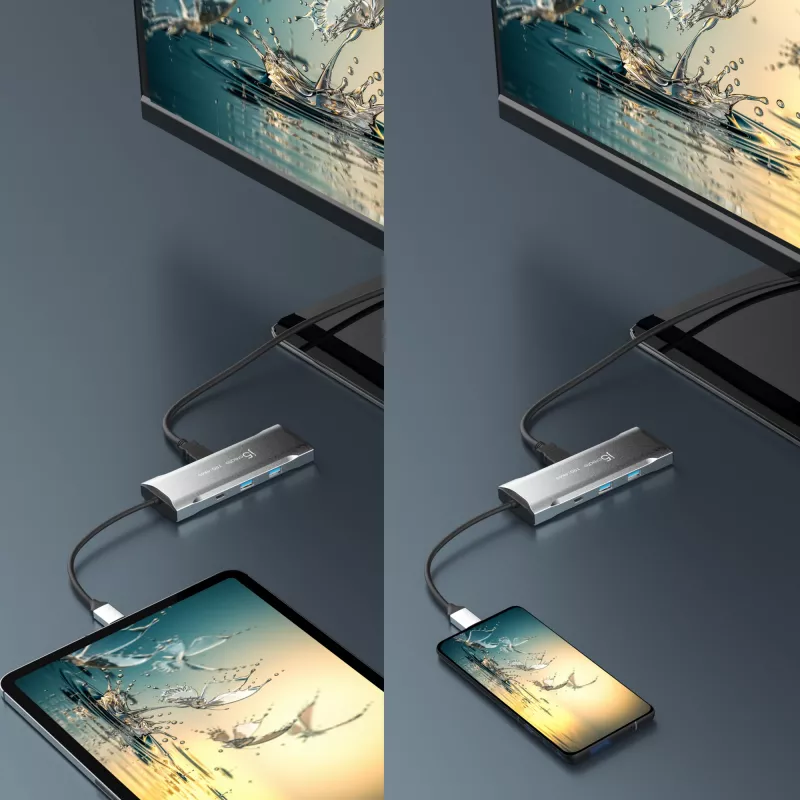 j5create JCD393 4K60 Elite USB-C® 10Gbps Mini Dock, szary kosmiczny