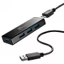 Hub USB j5create JUH340 4-portowy USB 3.0 Czarny Aluminium