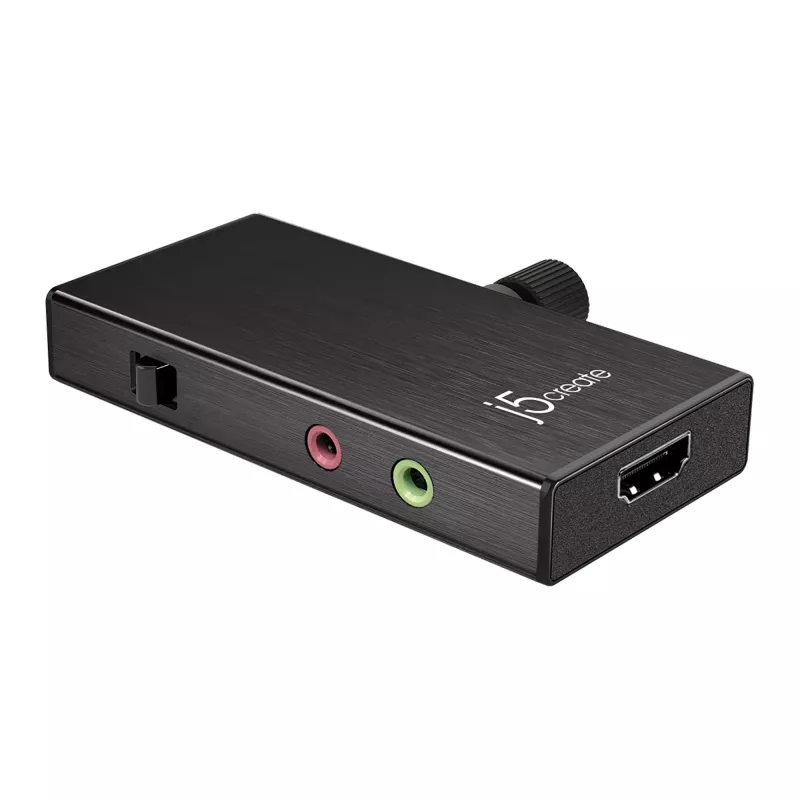 j5create JVA02 Adapter do przechwytywania na żywo HDMI™ na USB-C™ z Power Delivery, czarny