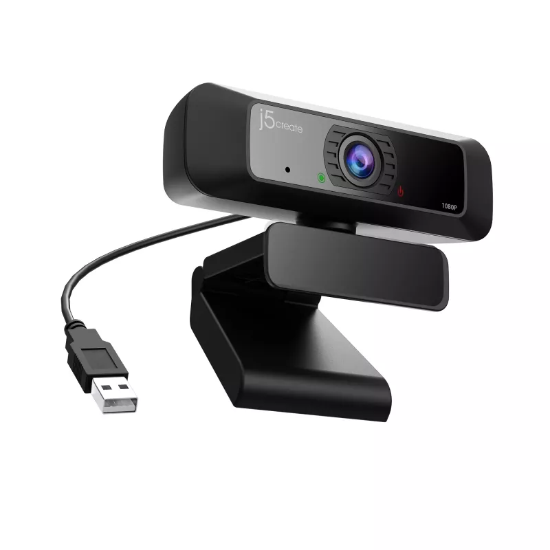 j5create JVCU100 Kamera internetowa USB™ HD z obrotem 360°, rozdzielczość przechwytywania wideo 1080p, czarna