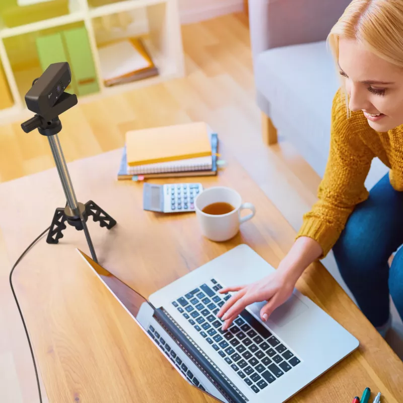 j5create JVCU100 Kamera internetowa USB™ HD z obrotem 360°, rozdzielczość przechwytywania wideo 1080p, czarna