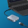 j5create JCD391 4K60 Elite USB-C® PD wieloportowy adapter, srebrny