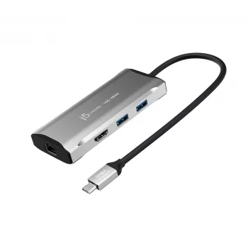 j5create JCD392 4K60 Elite USB-C® 10Gbps Travel Dock, Space szary