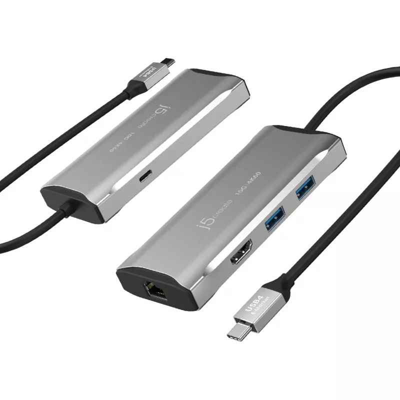 j5create JCD392 4K60 Elite USB-C® 10Gbps Travel Dock, Space szary
