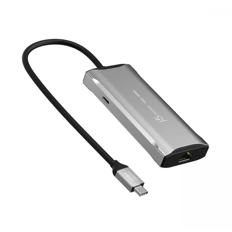 j5create JCD392 4K60 Elite USB-C® 10Gbps Travel Dock, Space szary