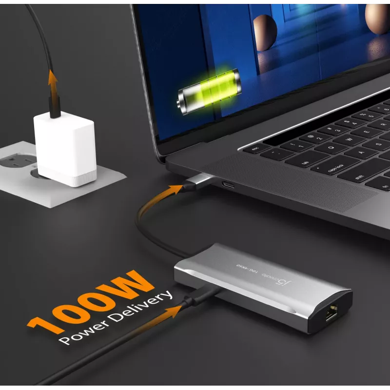 j5create JCD392 4K60 Elite USB-C® 10Gbps Travel Dock, Space szary