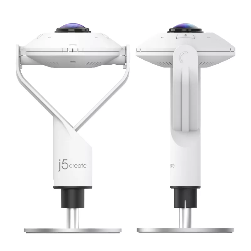 j5create JVCU360 360° All Around Webcam, 1080p Video Capture Resolution, biały and Czarny