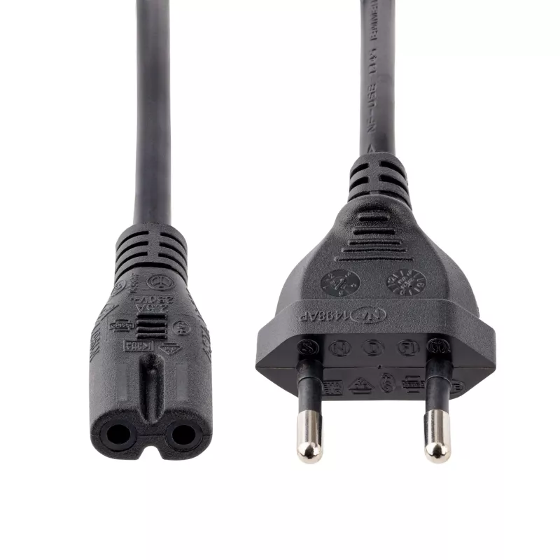 StarTech.com 3m (10ft) przewód zasilający do laptopa, wtyk EU na C7, 2,5A 250V, 18AWG, przewód zamienny do laptopa, kabel zasilający do drukarki, przewód ładowarki do laptopa, przewód do zasilacza laptopa, czarny