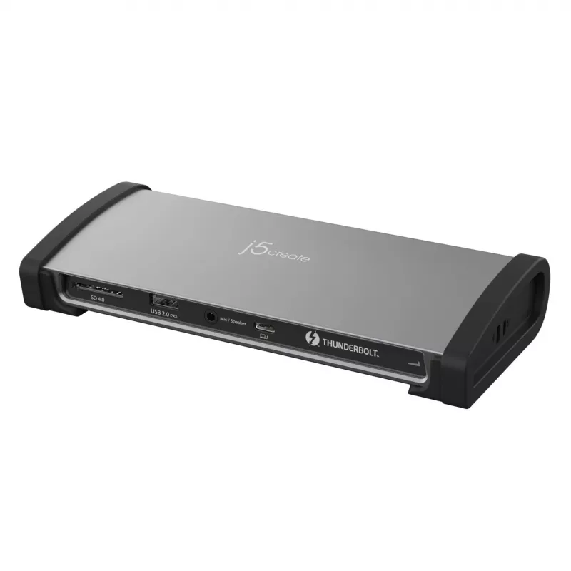 j5create JTD562 - 8K Thunderbolt™ 4 Docking Station - EU, Przewodowa, Thunderbolt 4, 96 W, 3,5 mm, 10,100,1000 Mbit/s, Szary