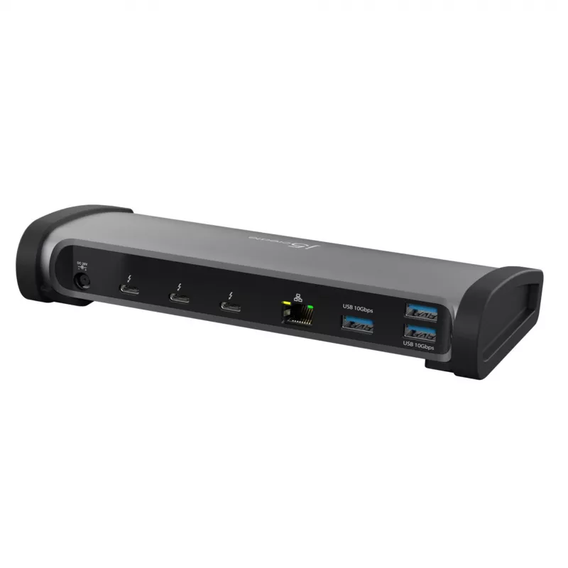 j5create JTD562 - 8K Thunderbolt™ 4 Docking Station - EU, Przewodowa, Thunderbolt 4, 96 W, 3,5 mm, 10,100,1000 Mbit/s, Szary