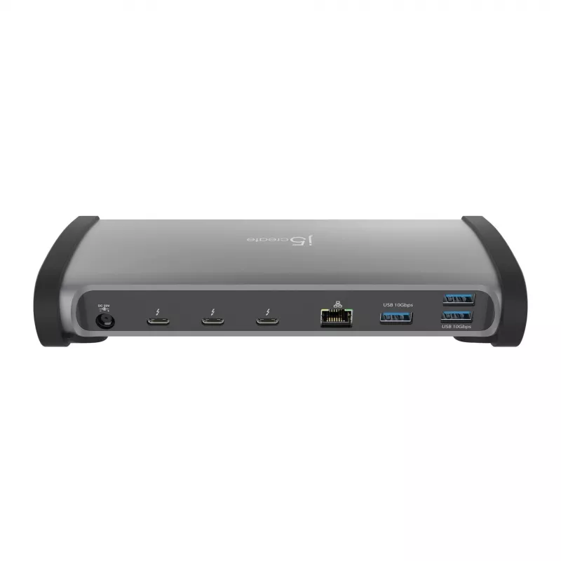 j5create JTD562 - 8K Thunderbolt™ 4 Docking Station - EU, Przewodowa, Thunderbolt 4, 96 W, 3,5 mm, 10,100,1000 Mbit/s, Szary