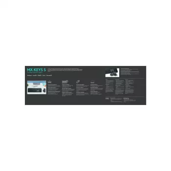 Klawiatura Logitech MX Keys S uniwersalna RF Wireless + Bluetooth AZERTY belgijska grafitowa