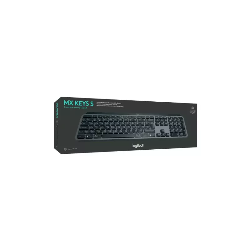 Klawiatura Logitech MX Keys S uniwersalna RF Wireless + Bluetooth AZERTY belgijska grafitowa