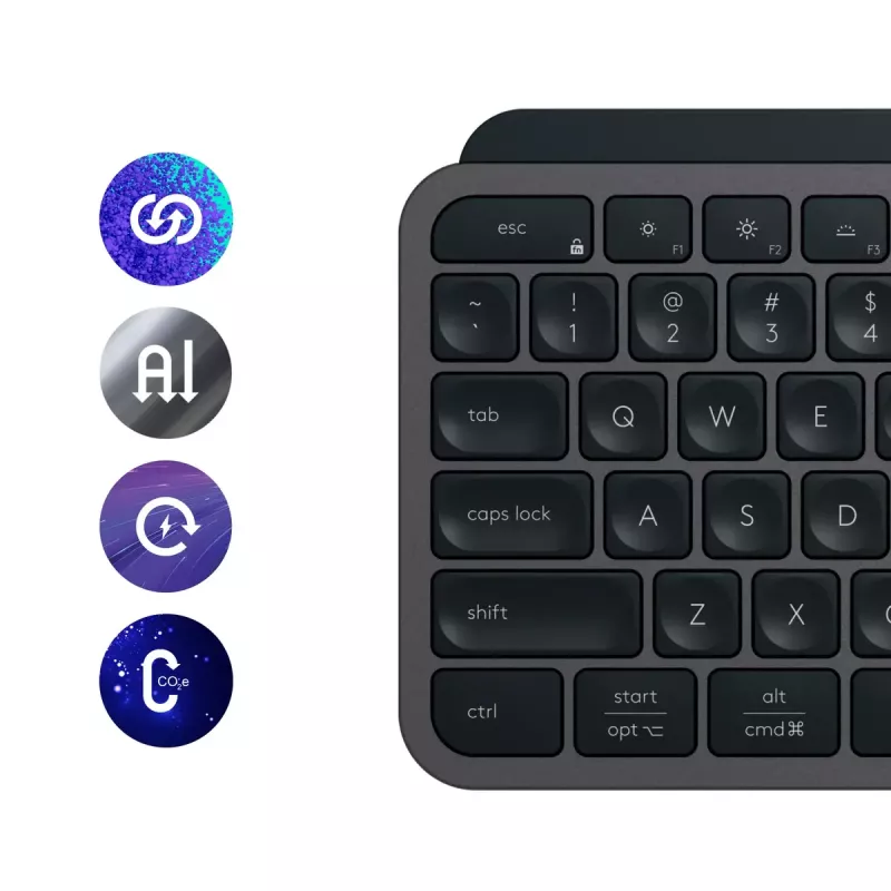 Klawiatura Logitech MX Keys S uniwersalna RF Wireless + Bluetooth AZERTY belgijska grafitowa