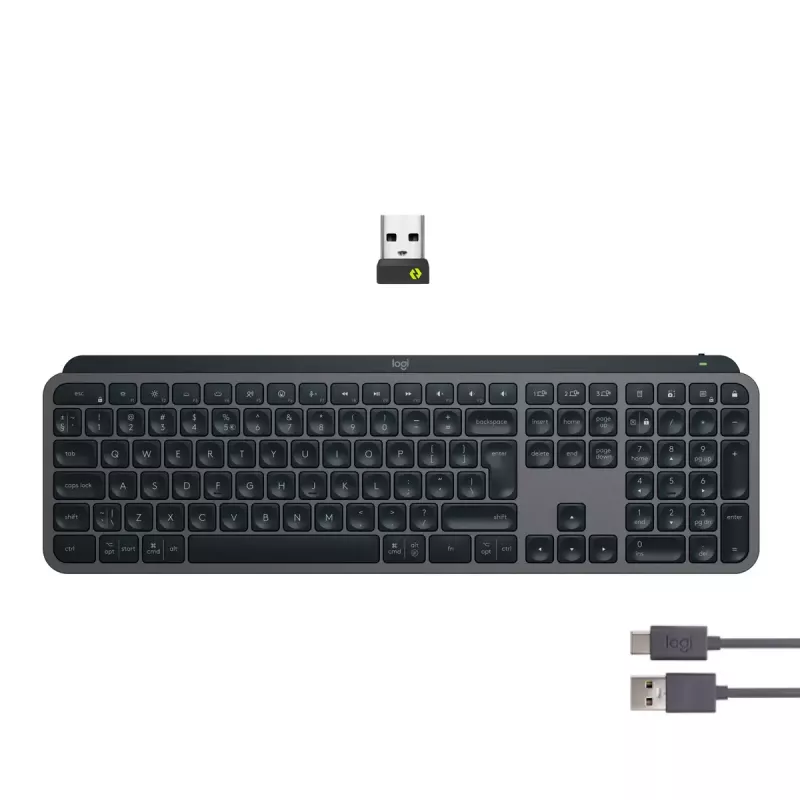 Klawiatura Logitech MX Keys S uniwersalna RF Wireless + Bluetooth AZERTY belgijska grafitowa