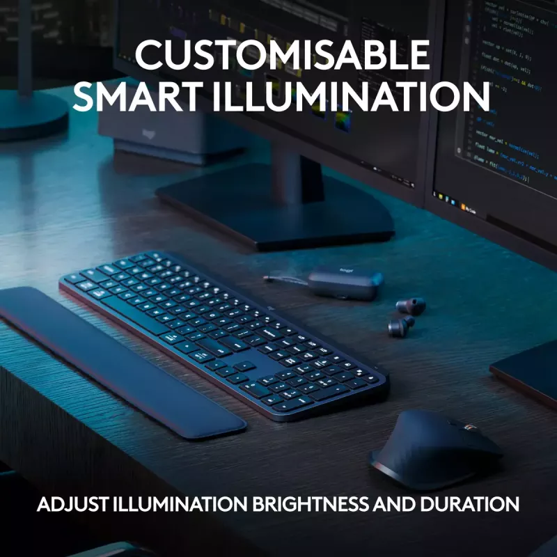 Klawiatura Logitech MX Keys S uniwersalna RF Wireless + Bluetooth AZERTY belgijska grafitowa