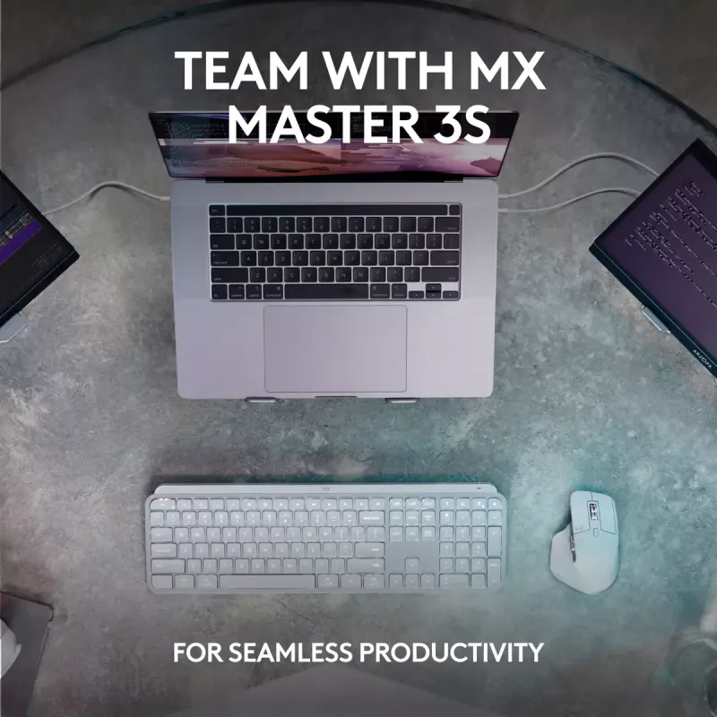Klawiatura Logitech MX Keys S uniwersalna RF Wireless + Bluetooth AZERTY belgijska grafitowa