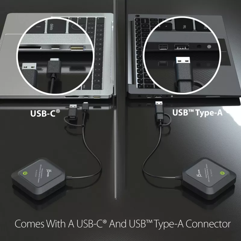 j5create JVW120 Bezprzewodowy przedłużacz do kamer USB™ / mikrofonów / głośników, czarny