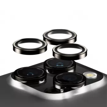 PanzerGlass ® Hoops® Metalowa osłona obiektywu aparatu Czarna iPhone 15 Pro | 15 Pro Max