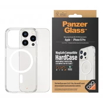 PanzerGlass ® HardCase Transparent w. biały MagSafe & D3O® iPhone 15 Pro