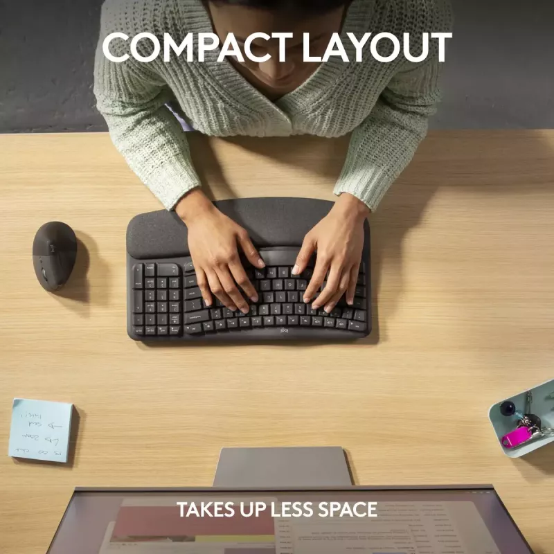 Logitech Wave Keys for Business Ergonomic klawiatura Full-size Wireless