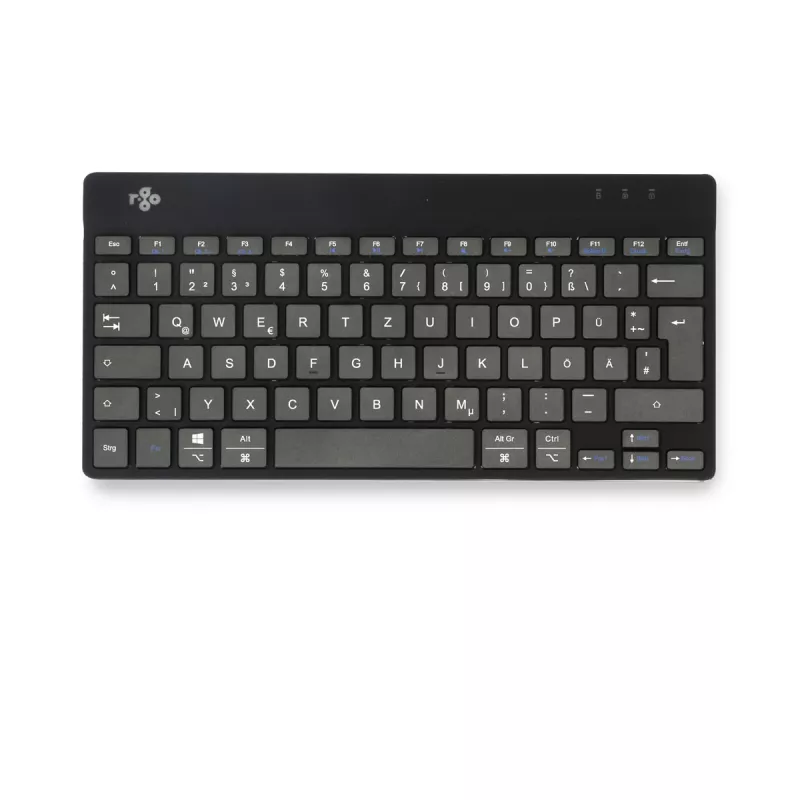Ergonomiczna klawiatura R-Go Tools R-Go Compact Break, kompaktowa klawiatura z oprogramowaniem do przerw, QWERTZ (DE), Bluetooth, czarna