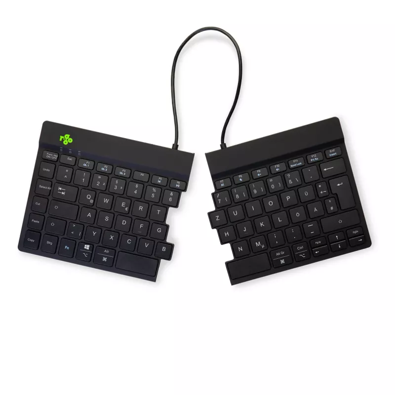 Klawiatura ergonomiczna R-Go Tools R-Go Split Break z oprogramowaniem do przerw, ergonomiczna klawiatura dzielona, QWERTZ (DE), Bluetooth, czarna