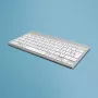 Ergonomiczna klawiatura R-Go Tools R-Go Compact Break, kompaktowa klawiatura z oprogramowaniem do przerw, QWERTZ (DE), Bluetooth, biała
