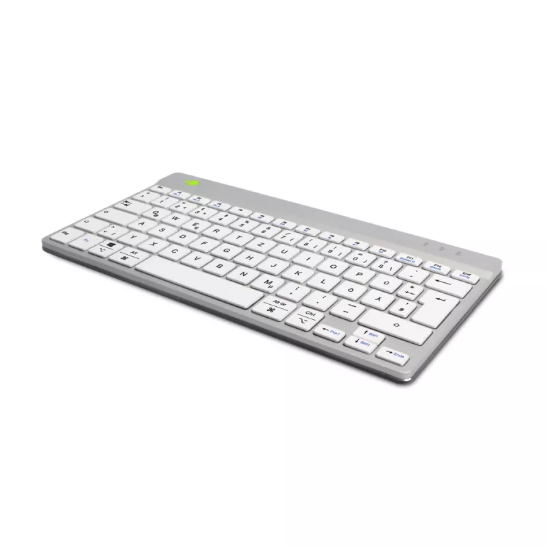 Ergonomiczna klawiatura R-Go Tools R-Go Compact Break, kompaktowa klawiatura z oprogramowaniem do przerw, QWERTZ (DE), Bluetooth, biała
