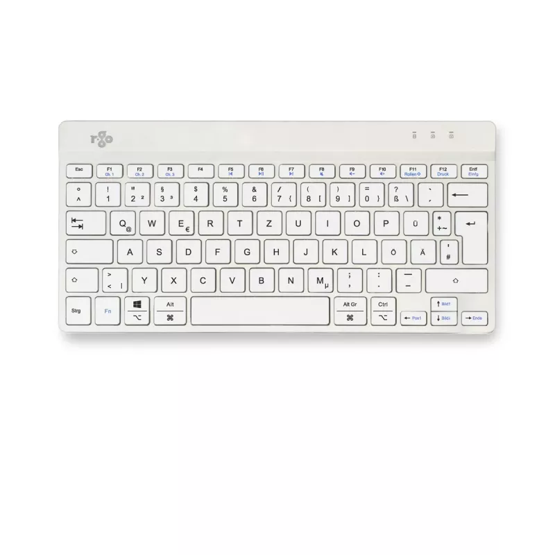 Ergonomiczna klawiatura R-Go Tools R-Go Compact Break, kompaktowa klawiatura z oprogramowaniem do przerw, QWERTZ (DE), Bluetooth, biała
