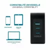 Ravanson Mobilis Ładowarka 100W GaN 2×USB‑C + 1×USB‑A AC wewnętrzna — do laptopa, smartfona, tabletu — Czarny