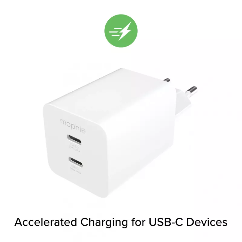Zasilacz Zagg 50W 2x USB-C Biały — Zagg mophie essentials