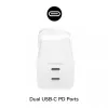 Zasilacz Zagg 50W 2x USB-C Biały — Zagg mophie essentials